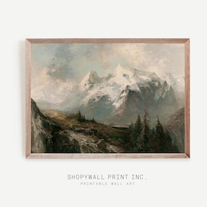 絵画 Winter Mountain ORIGINAL PRINT VINTAGE LITHOGRAPH LITHO WINTER LANDSCAPE