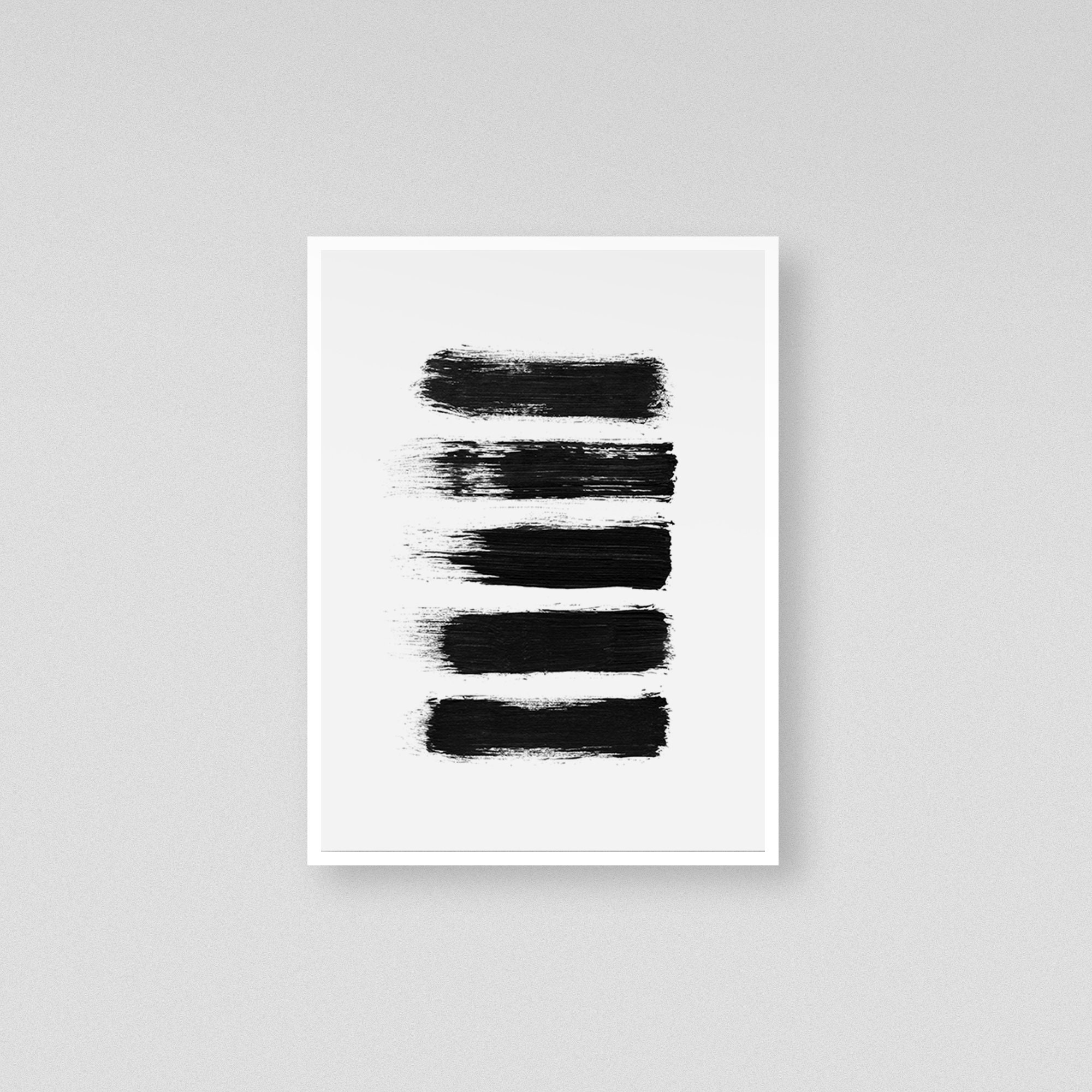 Abstract Brush Stroke Art Minimal Abstract Wall Art Black | Etsy