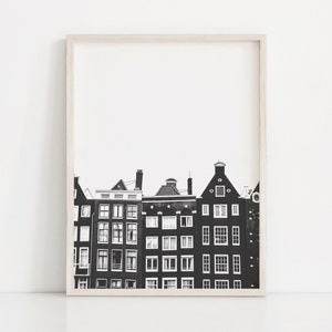 Amsterdam Houses Print, Amsterdam Houses Wall Art, Amsterdam Houses Poster, Amsterdam Houses Pictures, Digital download.