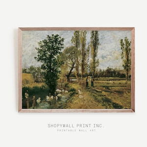 Vintage Spring Landscape Farmhouse Decor Artwork, Famous Painter Painting,