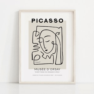 Picasso Exhibition Art Print, Pablo Picasso Print, Picasso Poster, Picasso Wall Art, Picasso Art Work, Line Art Print, Digital Download