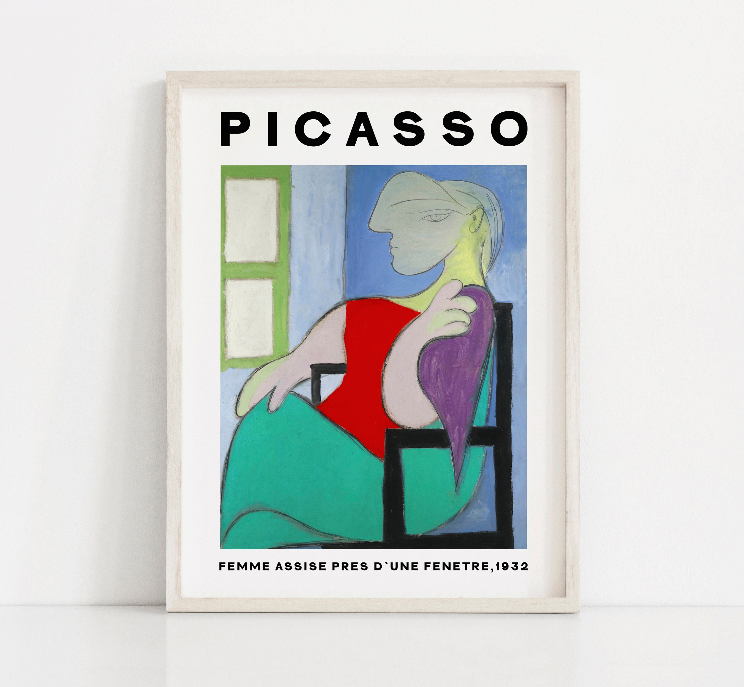Picasso Marie-therese Print: Red and Green Wall Art (digital