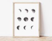 Moon Phases Wall Art – Neutral Celestial Decor (Digital Download)