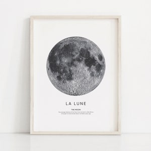 月、月のプリント、月の壁アート、月のポスター、ラ・ルナ、月の写真、月のポスター、デジタル ダウンロード。