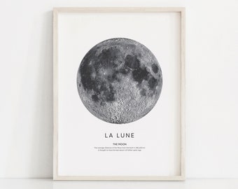 Moon, Moon Print, Moon Wall Art, Moon Poster, La Luna, Moon Pictures, Moon Poster, Digital download.