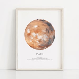 Mars, Mars Print, Mars Wall Art, Mars Poster, Mars Pictures, Mars Planet From Space, Space Art Print, Digital download
