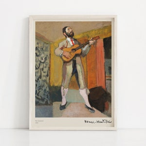 Henri Matisse, Le Guitariste, Affiche d’exposition Art numérique, Reproduction Télécharger, Galerie Decor Mural Print