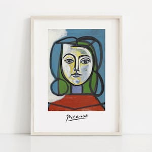 Pablo Picasso Wall Art, Tete de femme, Black and White, Wall Art, Picasso Printable, Picasso Poster, Picasso Print, Digital Download
