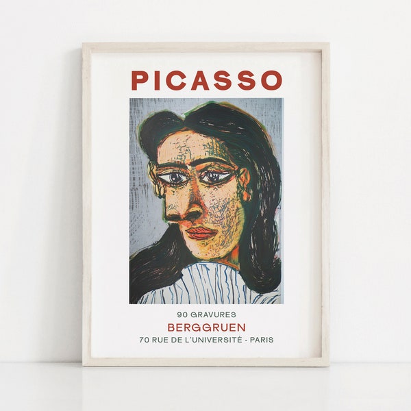 Pablo Picasso Wall Art, Gravures Berggruen, Orange and Green, Wall Art, Picasso Printable, Picasso Poster, Picasso Print, Digital Download