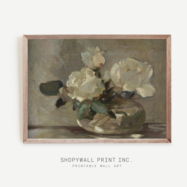 Famous Painter Painting, Vintage Botanical Floral Prints: Beautiful Antique Roses, Delicate Flowers for Downloadable Wall Art