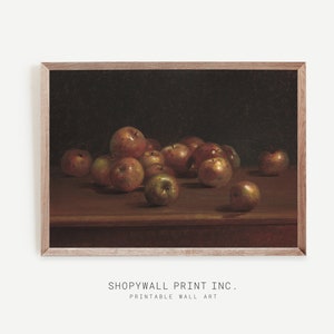 Farmhouse Kitchen Print, Vintage Fruit Painting, Apple Still Life PRINTABLE, Famous Painter Painting