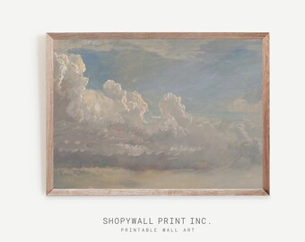 Vintage Cloud Study Art: Printable Wall Decor for Minimalist Spaces, Minimalist Art, Personalized Gifts, Famous Painter Painting