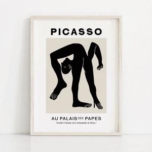 Picasso Acrobat Exhibition Art Print, Pablo Picasso Print, Picasso Poster, Black Picasso Print, Picasso Wall Art, Picasso Art Work
