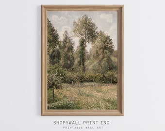Vintage French Countryside Landscape Farmhouse Print in Printable Art Download, Famous Painter Painting