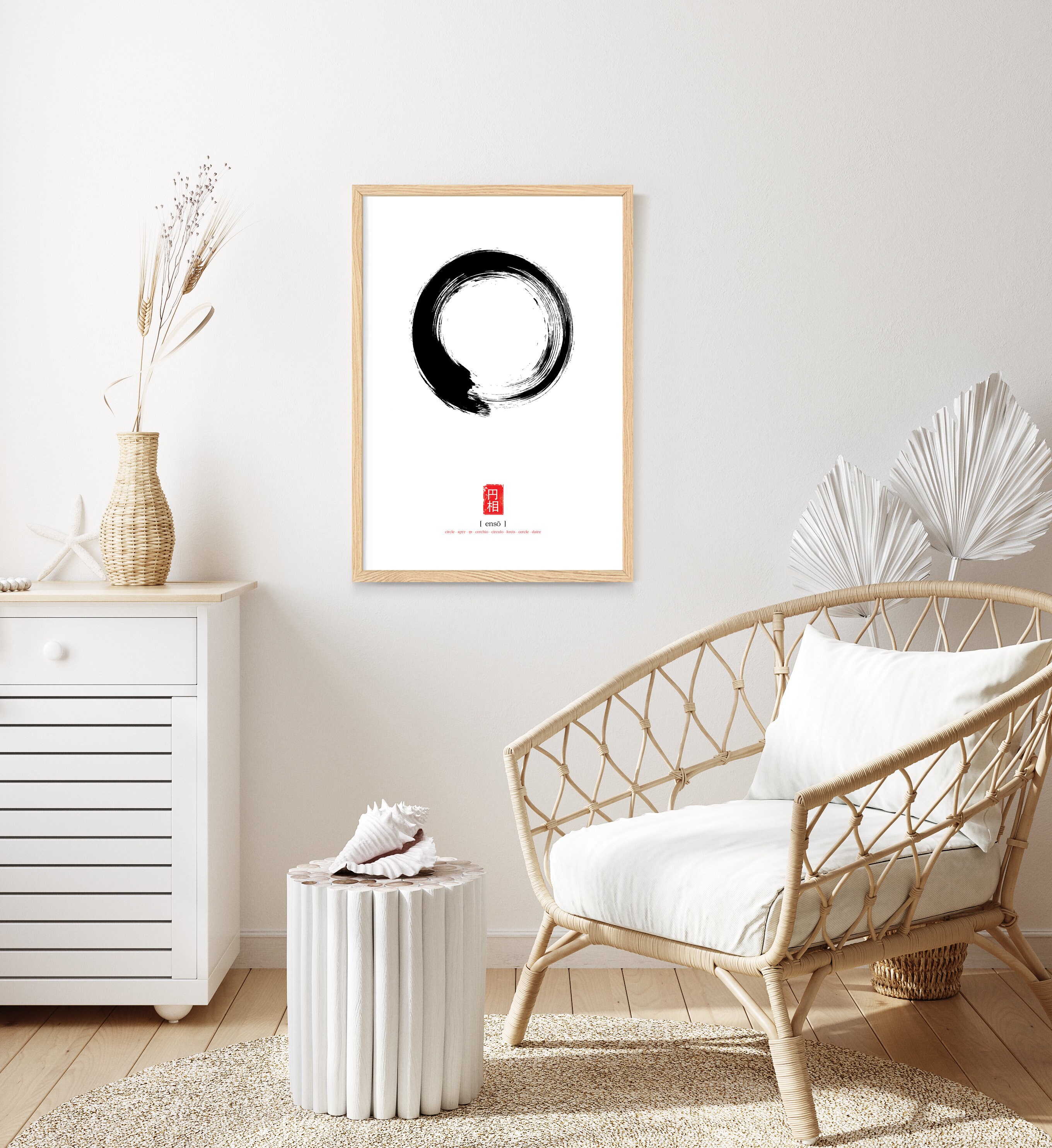 Set of 3 Zen Wall Art, Famous Art, Yin Yang Poster,buddha Poster, Enso