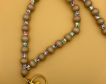 Lanyard | Beaded | Teacher Beaded Lanyard | Teacher Lanyard | Teacher Gift | Keychain | Badge Holder | ID Badge | Teacher Appreciation