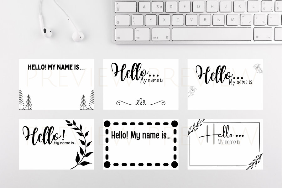 Name Tags | Name Badges | ID | Sticker Name Tag | Hello | My Name Is | Party | Wedding