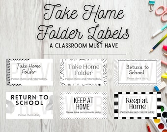 Take Home Folder Labels | School Labels | Sticker Labels | School | Stationary | Binder Cover Labels | Classroom Organization