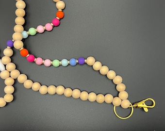 Lanyard | Beaded | Teacher Beaded Lanyard | Teacher Lanyard | Teacher Gift | Keychain | Badge Holder | ID Badge | Teacher Appreciation