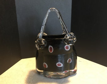 Items Similar To Block Crystal Mouth Blown Elizabeth Glass Handbag