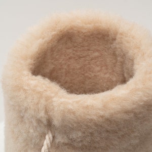Manchon en laine mérinos avec poche, chauffe-mains hiver en laine mérinos pour femme image 3
