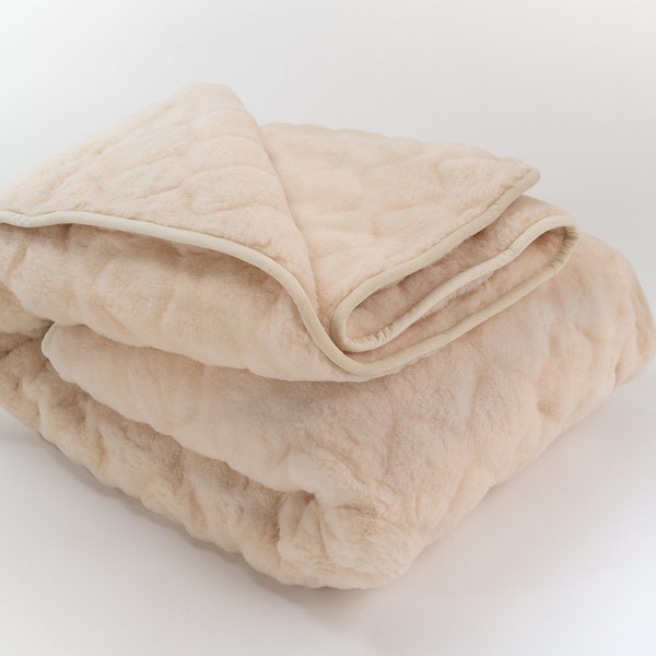 Manta de lana merino / manta de invierno / manta esponjosa / manta de bebé / manta hecha a mano / manta cálida / manta ponderada / dormitorio de edredón de lana
