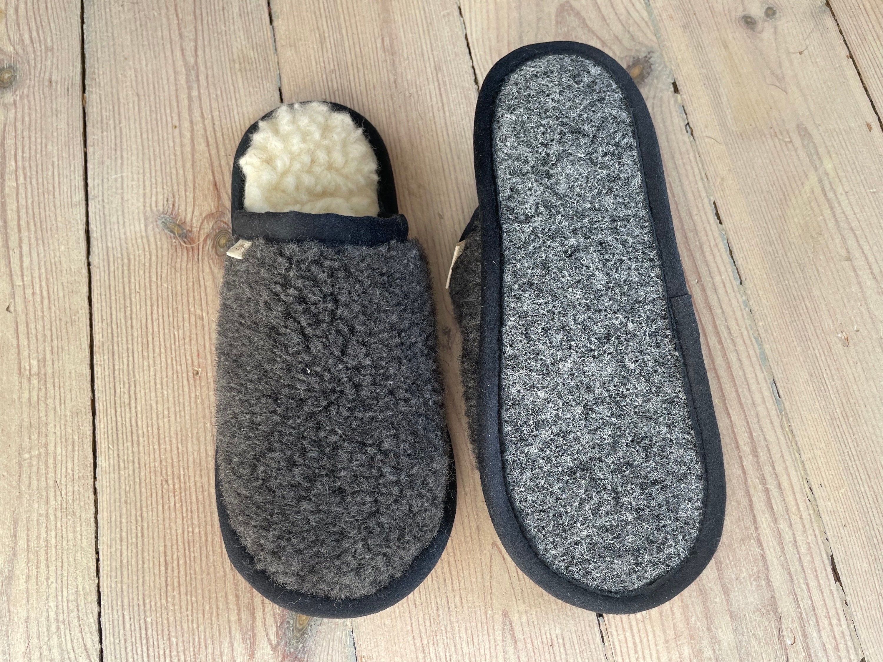 Pantofole chiuse – grigio con blu