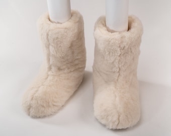 Wol merino Top-boot pantoffels, Eco Dames / Heren Merino Pure Schapenwol Slippers / Schapenvacht Slippers - Antislipzool, Verjaardagscadeau