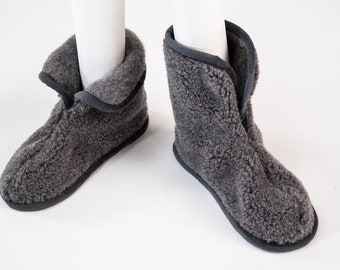 Wollen pantoffels / Eco Dames / Heren Merino Pure Schapenwol Slippers / Schapenvacht Slippers - Antislipzool, Verjaardagscadeau