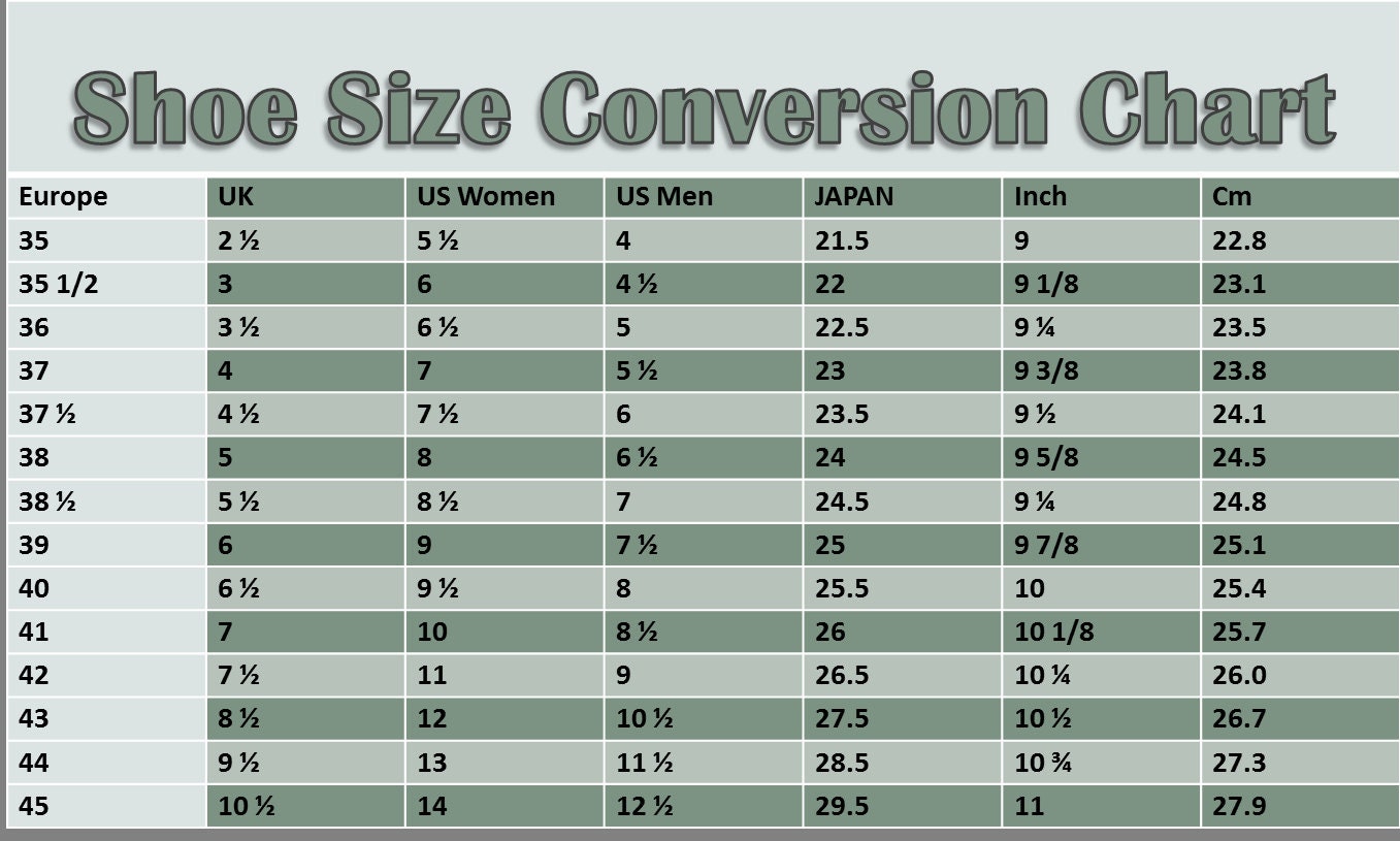 size 39 boots conversion
