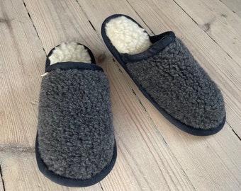 Merino Wool  Slippers, Eco Womens / Mens Merino Pure Sheeps Wool Slippers, non slips sole,Birthday Gift