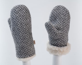 Handschuhe aus Merinowolle, Wollfäustlinge, extra warme Damenhandschuhe, Armstulpen für Damen