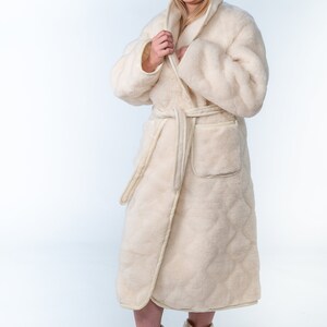 Wool Robe/ Unisex Soft Merino Wool Robe / Merino Wool Morning Dress