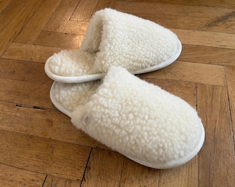 Merino Wool Slippers: Eco Sheepskin Pile - Handmade in Latvia