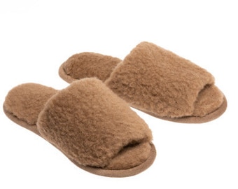 Eco Dames / Merino Pure Schapenwol Slippers / Schapenvacht Slippers / Zomerslippers / Antislipzool / Verjaardagscadeau