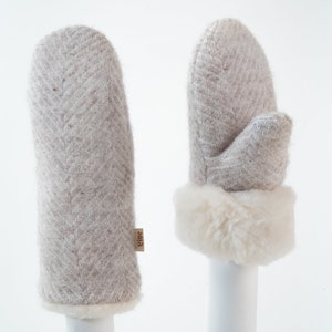 Merino Wolle Handschuhe, Damen Handschuhe extra warm, Damen Armstulpen Bild 1
