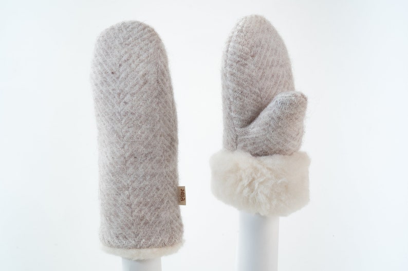 Merino Wolle Handschuhe, Damen Handschuhe extra warm, Damen Armstulpen Bild 1