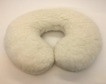 Wool neck travel pillow , Merino wool neck pillow for children with zipper