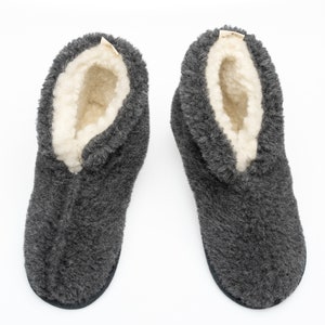 Eco Women's / Men's Merino Pure Sheep's Wool Slippers/ Sheepskin Slippers Non Slip Sole ,Birthday Gift image 3