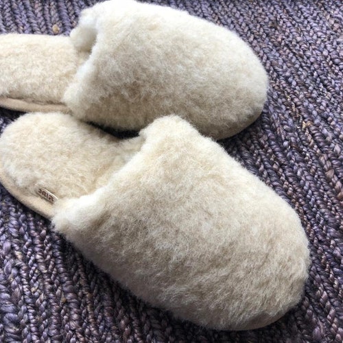 100% Natural Sheep Wool Boots Cosy Foot Slippers With Real | Etsy UK