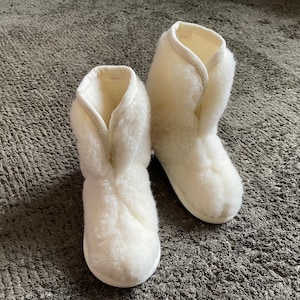 Wollen pantoffels / eco-slippers dames / heren merinoswollen pantoffels / pantoffels van schapenvacht - antislipzool, verjaardagscadeau