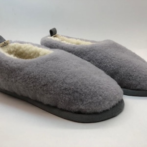Merino Wool Slippers, Eco Womens / Mens Merino Pure Sheeps Wool Slippers, non slips sole,Birthday Gift