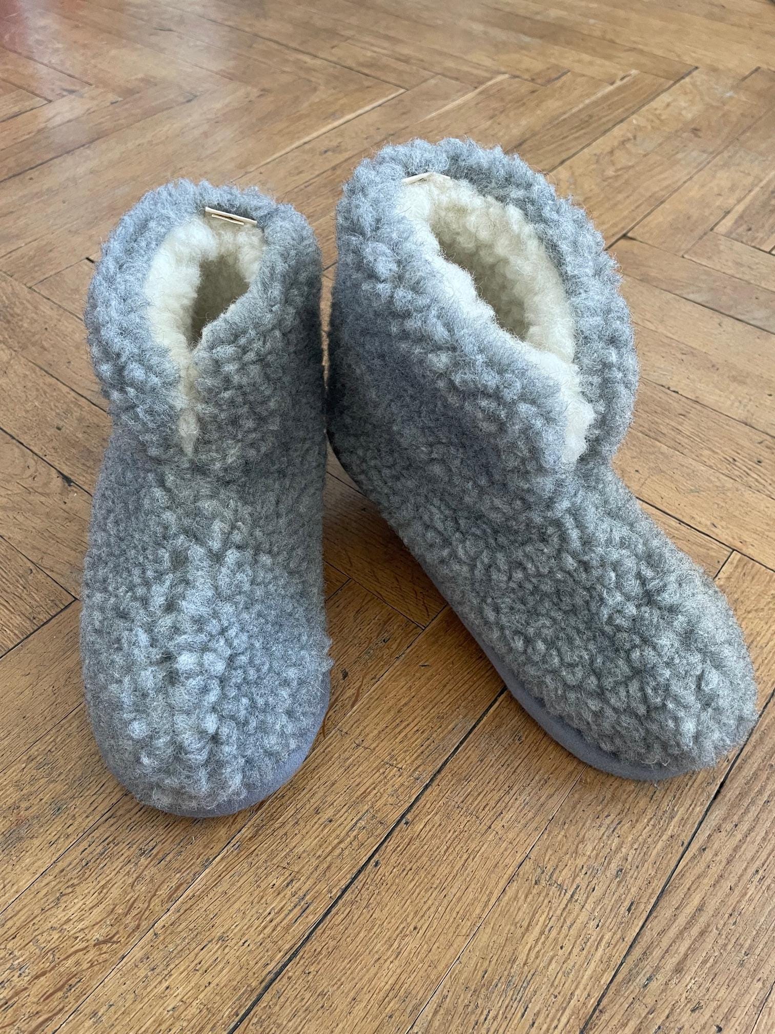 Merino Wool Slippers: Non-Slip Sheepskin, Handmade in Latvia