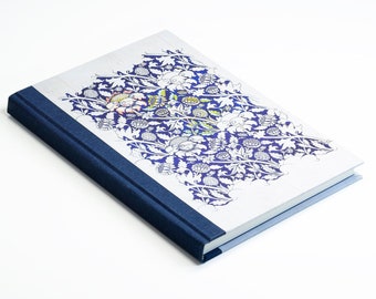 William Morris Notebook with Royal Blue Spine - A5 Notebook, Hand Bound Books