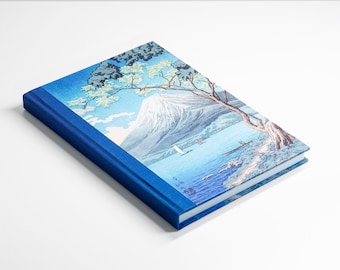 Japanese Notebook - Mount Fuji Print Handmade Notebook - A5 Notebook, Hand Bound Books