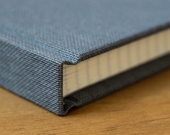 Handmade Notebook - Grey Linen Fabric Notebook - A5 / A6 Notebook, Hand Bound Books, Great Gift Idea for Students