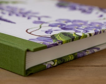 Floral Notebook - Wisteria Handmade Notebook - A5 Notebook, Hand Bound Books