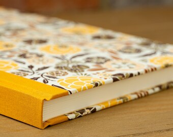 Yellow and Brown Florentine Patterned  Notebook -Yellow and Brown Handmade Notebook