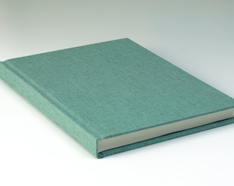 Linen Notebook - Duck Egg Blue Notebook - A5 / A6 Notebook, Hand Bound Books