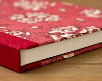 Rose Notebook - Red Rose Handmade Notebook - A5 Notebook, Hand Bound Books